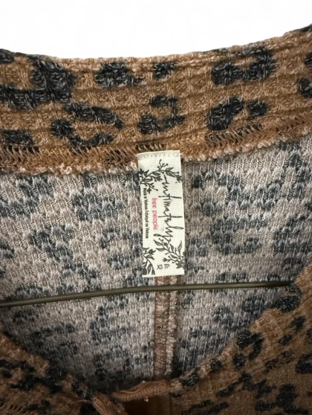 Free People Going Places Printed Cardi in Natural Combo Leopard Cheetah Top